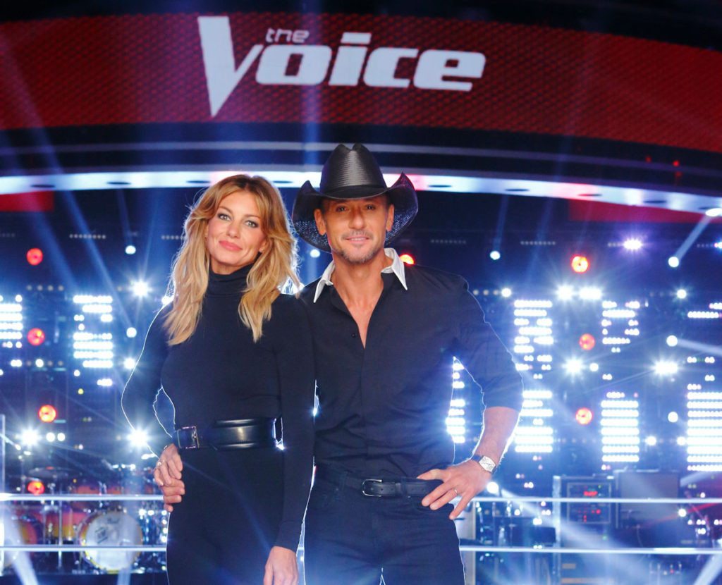 Tim McGraw and Faith Hill on the set of The Voice