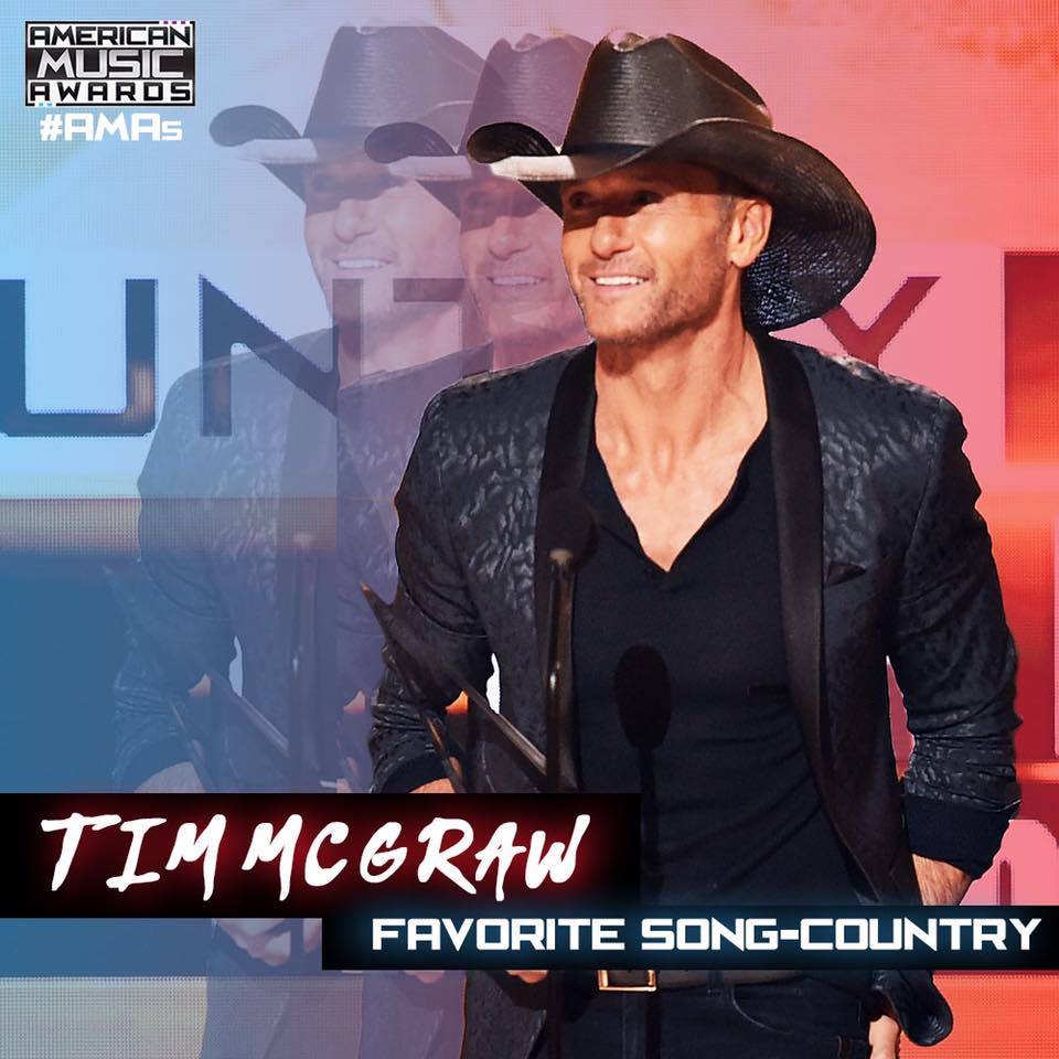 Tim McGraw wins at the American Music Awards AMA